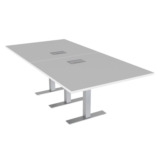 45 in W, 96 in L, 29 in H, Engineered Wood Top, Grey